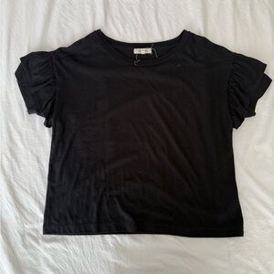 Women’s Madewell Black Ruffle Sleeve T-Shirt